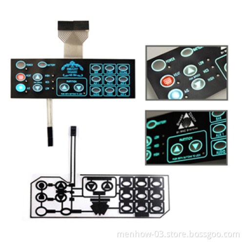 Membrane Switch, Membrane Overlay, Silicone Rubber Products MHMS-001